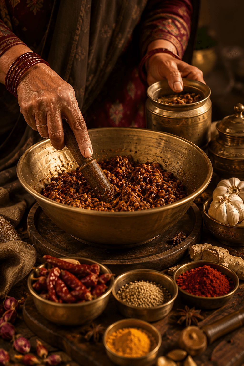 Traditional Punjabi food preparation