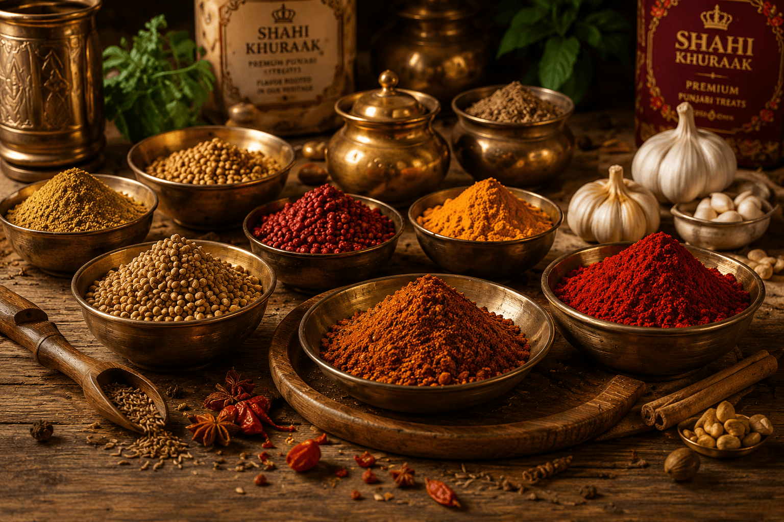 Premium Punjabi spices and ingredients used by Shahi Khuraak